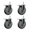 Service Caster 6 Inch Gray Polyurethane Swivel 58 Inch Threaded Stem Caster Set with Total Lock Brake SCC-TSTTL20S614-PPUB-58212-4 - alternate 1